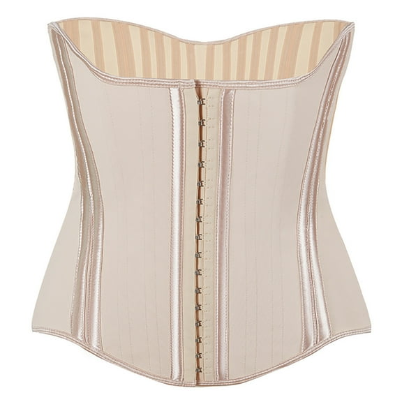 Push up Corset Tops Plus Size, Womens Shapewear with Extended Hourglass Waistband and Waist Shapewear Tops New Women's Retro Bustier Corset Style B-21 Beige S