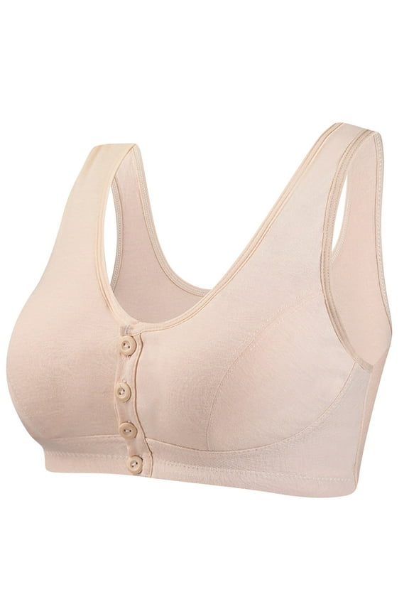 Push Up Daisy Bras for Older Women Ladies Front Closure Button Buckle Comfy Corset Kendally Sports Bra High Impact Support Wireless Plus Size Yoga Bralettes Size M-4XL