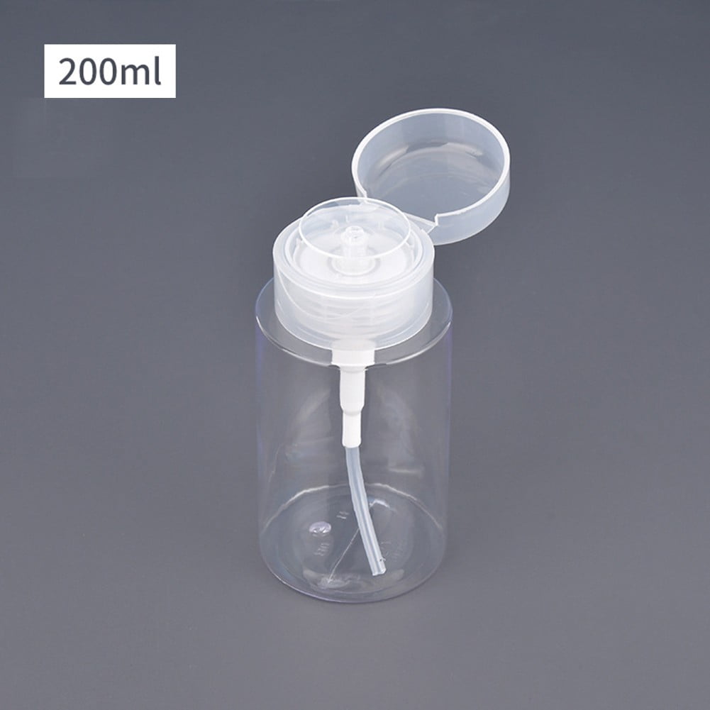 Push Down Empty Pump Dispenser For Nail Polish Remover Clear Bottle