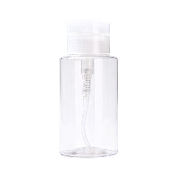 Push Down Pump Dispenser Empty Bottle with Flip Top Cap, Pump Dispenser Bottle for Travel Makeup Remover, Facial Toner, Micellar Water(Clear)