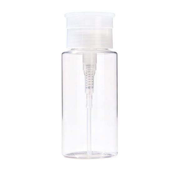 Push Down Pump Dispenser Empty Bottle with Flip Top Cap, Pump Dispenser Bottle for Travel Makeup Remover, Facial Toner, Micellar Water(Clear)