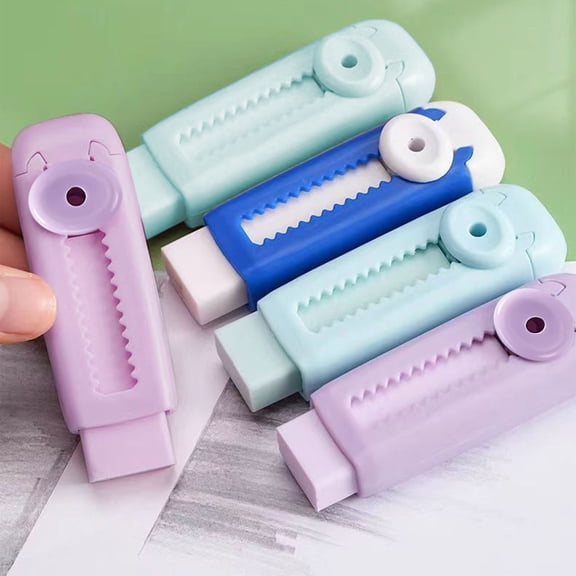 Push Eraser Roller | Retractable Eraser for Pencil and Colored Pencil Marks | 2pc | Traceless Removal | Low Residue Scrap | Durable Long-Lasting Material | Multicolor | Ergonomic Design | 4.7in