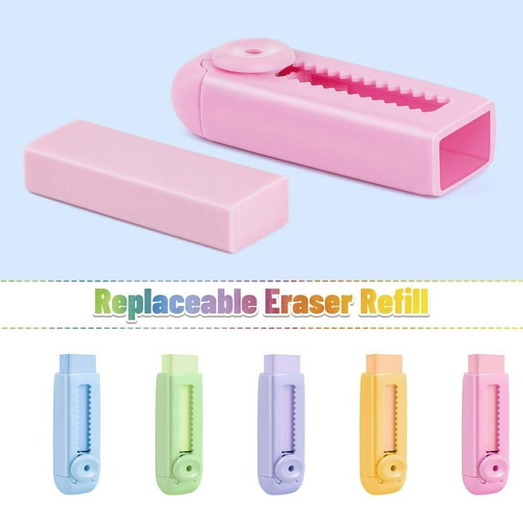 Push Eraser with Roller Wheel | Traceless Design | Low Residue | Precise Pencil and Colored Pencil Erasing | Interactive Hand-Eye Coordination Tool | Durable Materials | 1 Piece