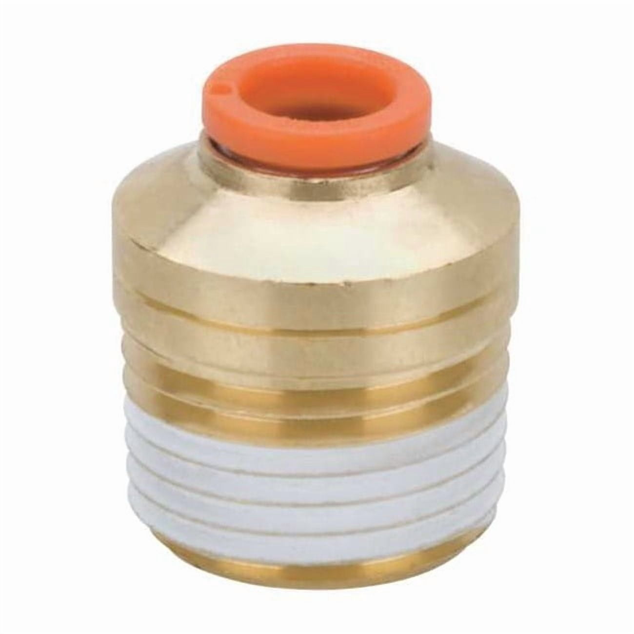 Push-Fit Adapter Fitting, Push-to-Connect x MNPT, 3/8 in Tube OD, 1/4 ...