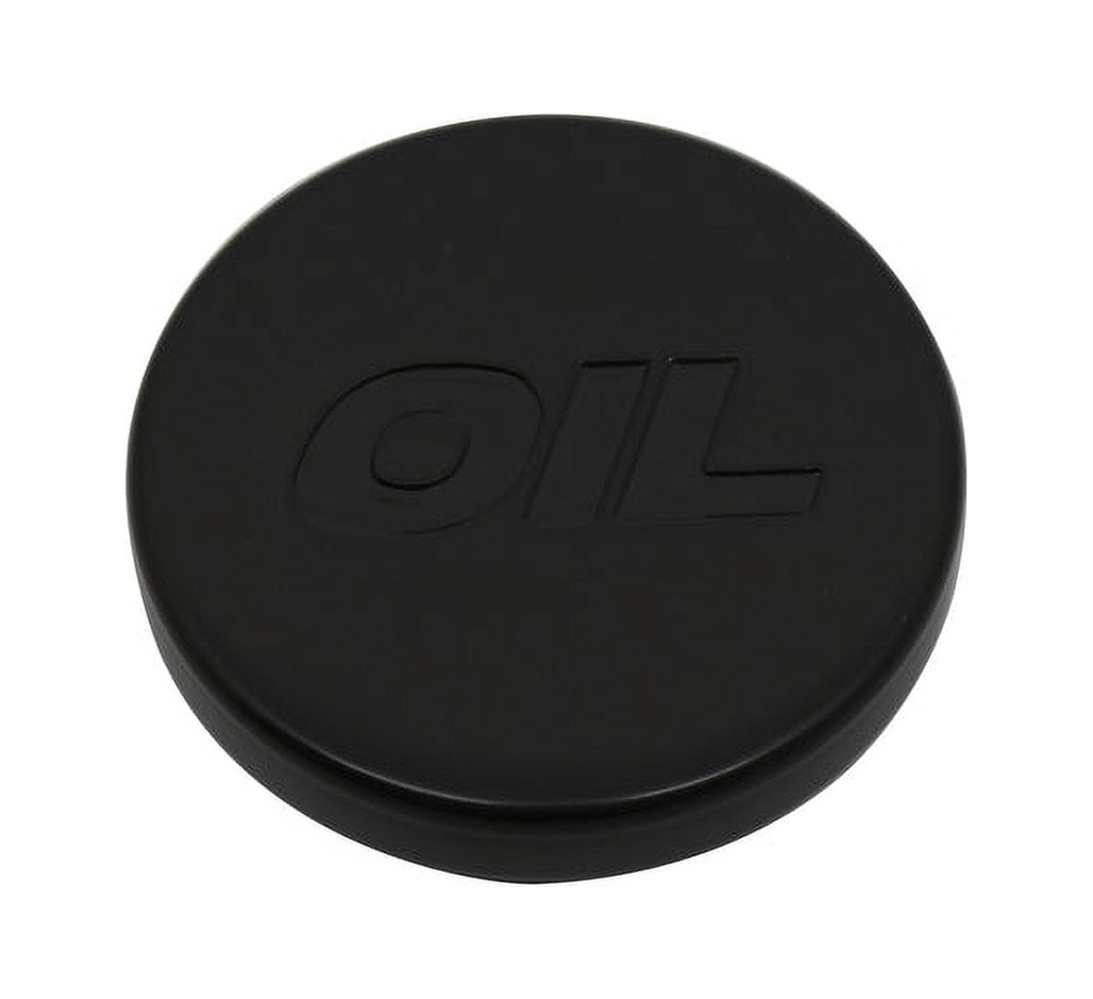 PushIn Oil Cap Plug Black Steel Rubber Base With Oil Logo For 1.25