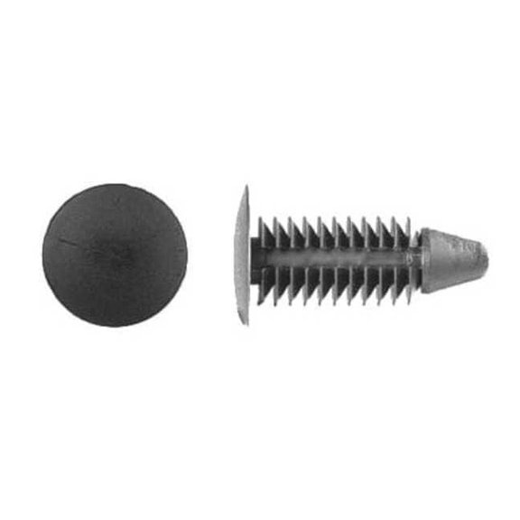 Push-In Rivet, Dome Head, 0.203 in Dia., 5/8 in L, Nylon Body, 50 PK
