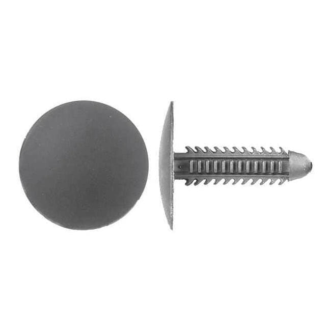 Push-In Rivet, Dome Head, 1/4 in Dia., 1-1/16 in L, Nylon Body, 25 PK 5628PK