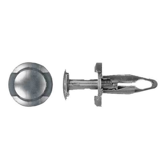 Push-In Rivet, Dome Head, 1/4 in Dia., 3/4 in L, Nylon Body, 25 PK 9559PK