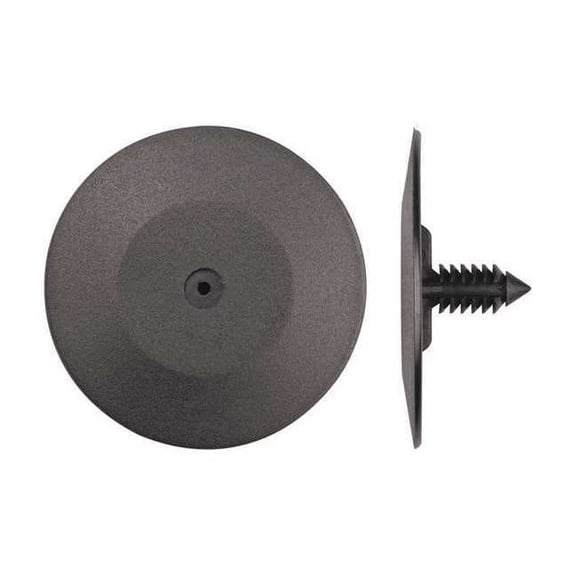 Push-In Rivet, Dome Head, 1/4 in Dia., 3/4 in L, Plastic Body, 25 PK