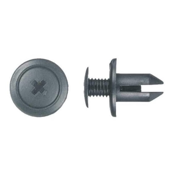 Push-In Rivet, Dome Head, 7 mm Dia., 11 mm L, Nylon Body, 25 PK 2015PK