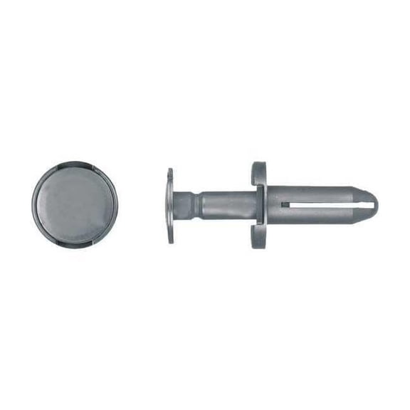 Push-In Rivet, Dome Head, 8 mm Dia., 23 mm L, Nylon Body, 25 PK