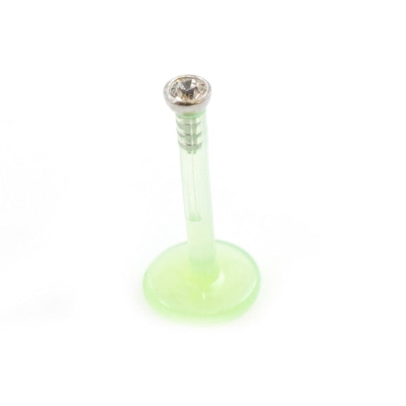 Push In labret BioFlex with Cubic Zirconia Stone 16G