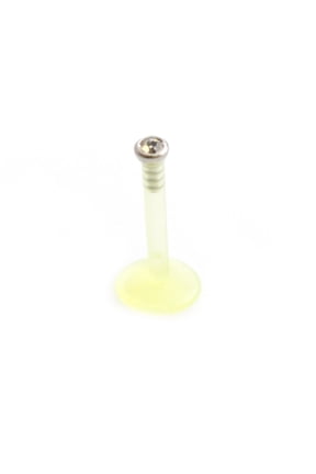 Push In labret BioFlex with Cubic Zirconia Stone 16G