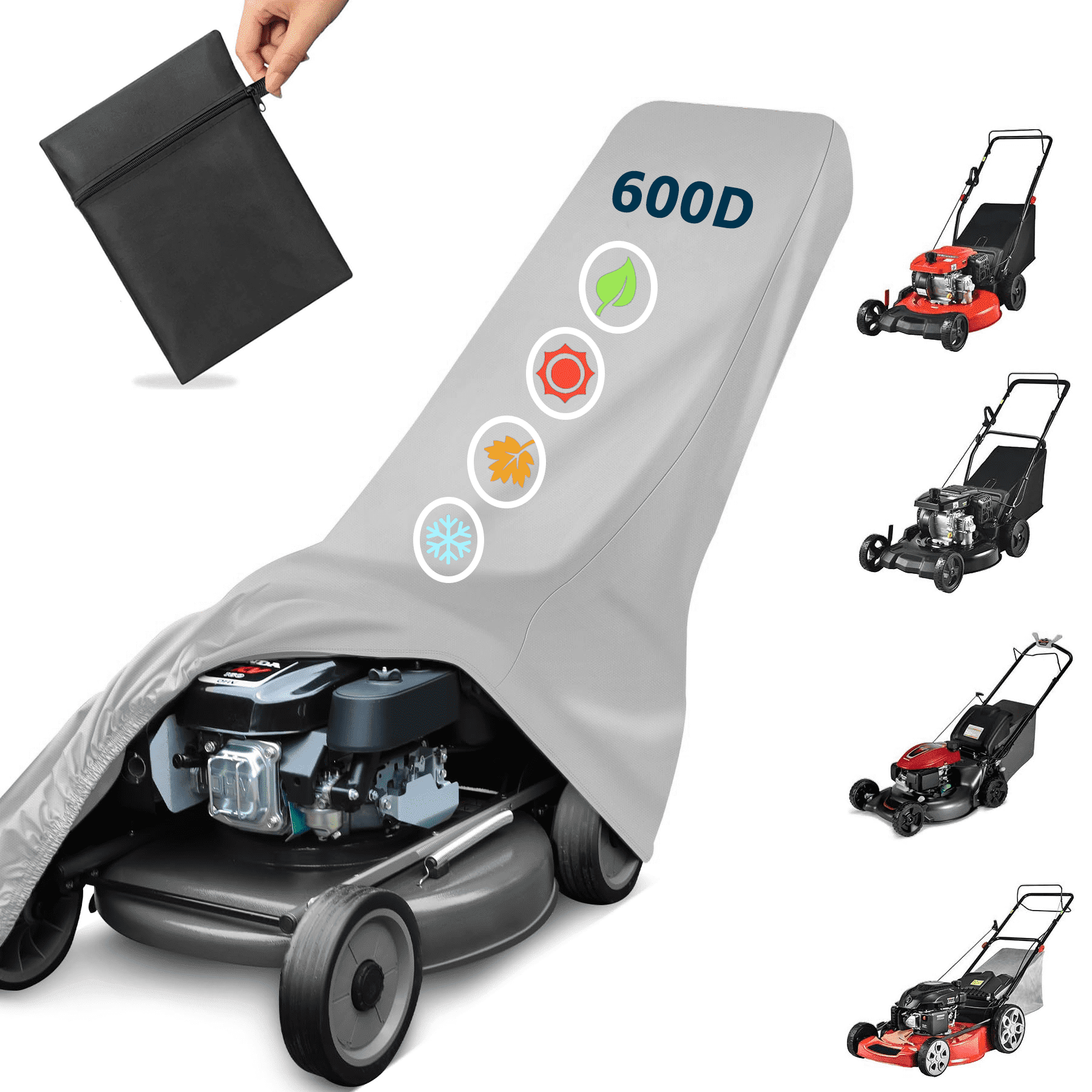 Push Lawn Mower Cover, Walk Behind Lawn Mower Covers Waterproof Heavy ...