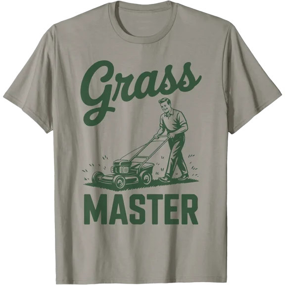 Push Lawn Mower Legend Grass Master Dad Funny Mowing Gift T-Shirt
