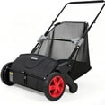 thumbnail image 1 of Push Lawn Sweeper, 21" Leaf & Grass Collector, Heavy Duty Thickened Steel Manual Leaf Sweeper with Large Capacity 3.5 cu. ft Mesh Collection Hopper Bag & 2 Spinning Brushes, 1 of 7