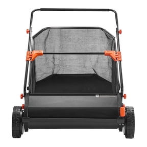 Push Lawn Sweeper 30 Inch, Leaf & Grass Collector with 12 cu ft Hopper, Adjustable Brush Height, Heavy Duty Yard Sweeper for Lawn Cleanup
