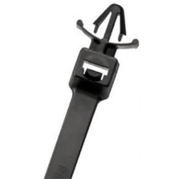 Push Mount 7.5", 50 lb. UV Black Cable Ties - (pack of 100)