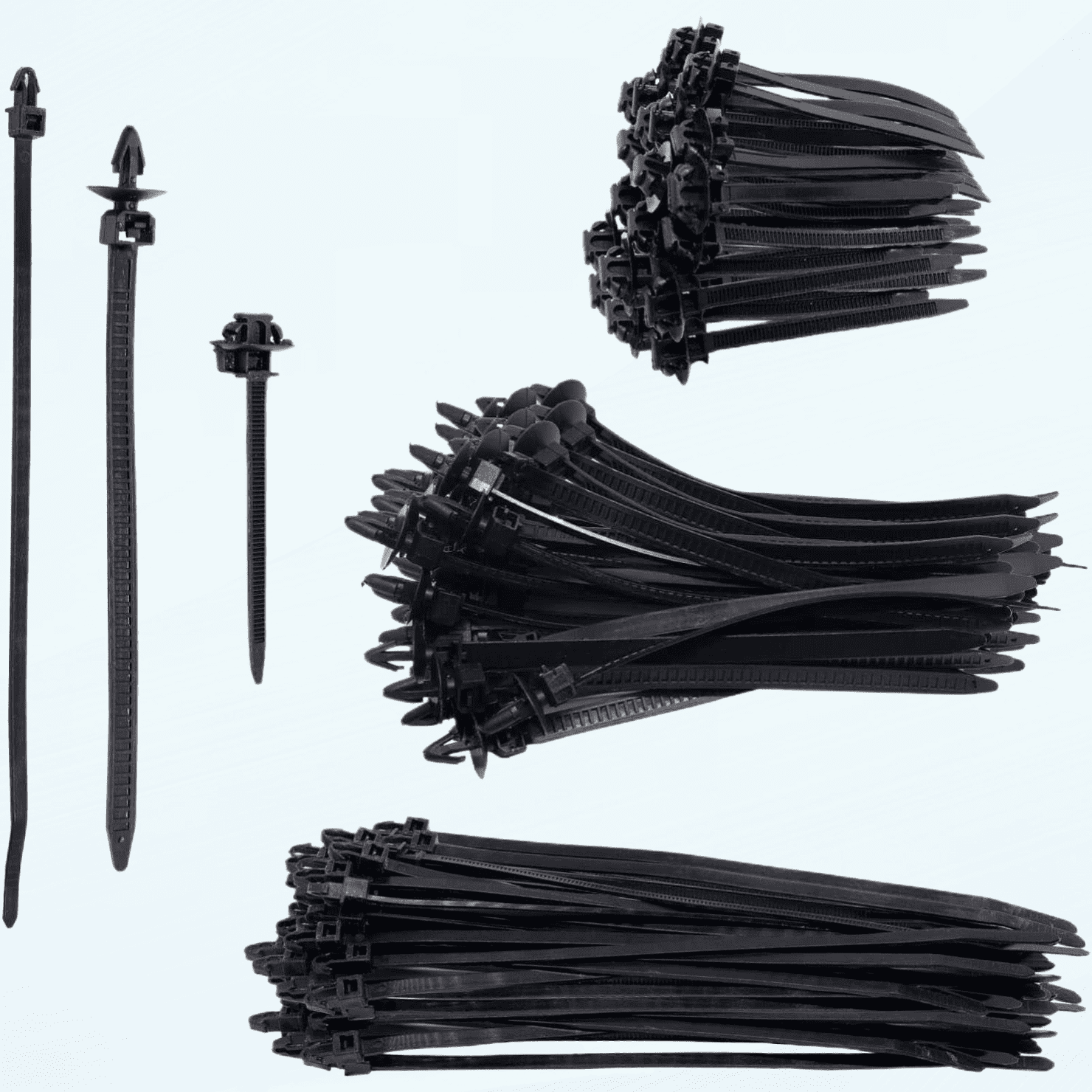 Push Mount Cable Ties, Snap in Zip Tie Automotive Clips Nylon Wire