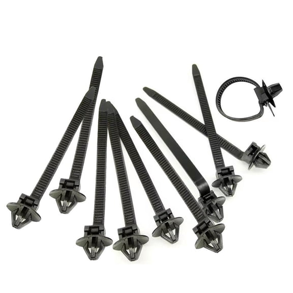 Push Mount Cable Ties with Winged Design, Nylon Material for High-Temperature and High-Vibration Environments like Automotive Engine Compartments