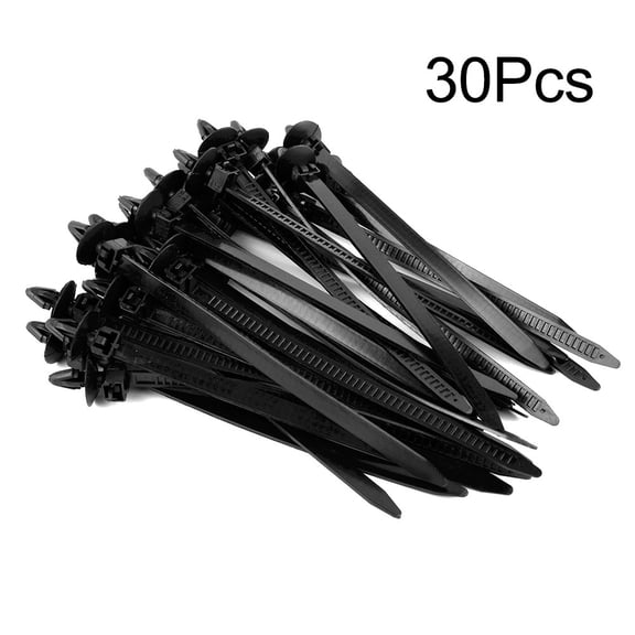 Push Mount Nylon Cable Ties 30 Essential Clips for Organizing Cables in Automotive and Household Use