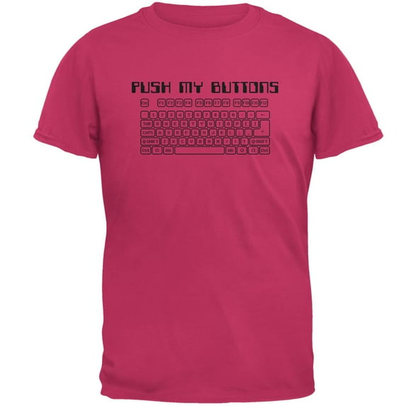 Push My Buttons Mens T Shirt Pink MD