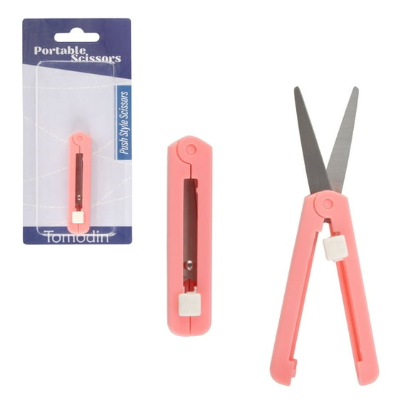 JubileeYarn Push Open Folding Safety Scissors - Pink - 1 Pair