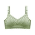 thumbnail image 1 of Push Up Padded Bras for Women Plus Size Lace Bra No Underwire Push Up Underwear Vest-Style Sleep Bra V-Neck Full-Coverage Bra Feature Hook and Eye Closure Padded Bra Style Y-199 , Green XXL, 1 of 3
