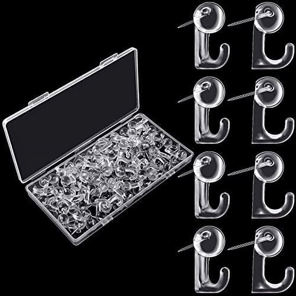 Push Pin Hooks Plastic Heads Pin Tacks Clear Wall Thumb Tacks Hanging