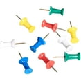Push Pin Tacks, Assorted Colors, Steel Tips, Pack of 100Steel and