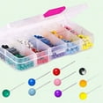thumbnail image 1 of Push Pins 600-count Map Tacks Marking Pins 1/8-Inch Plastic Beads Head, 10 Colors, 1 of 5