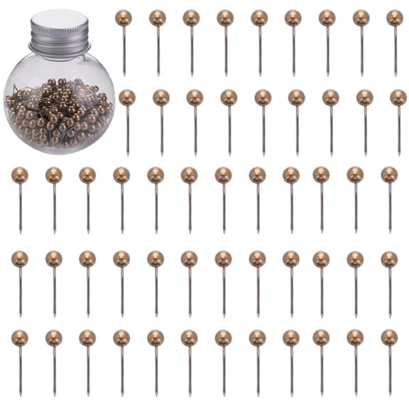 Push Pins,Happon 420 Pack Map Tacks Marking Pins, 0.6inch Plastic Beads Head,Push Pins Map Tacks,Map Thumb Tacks Drawing Pins for Wall Drawing Pinboard, Map Mark or Bulletin Board