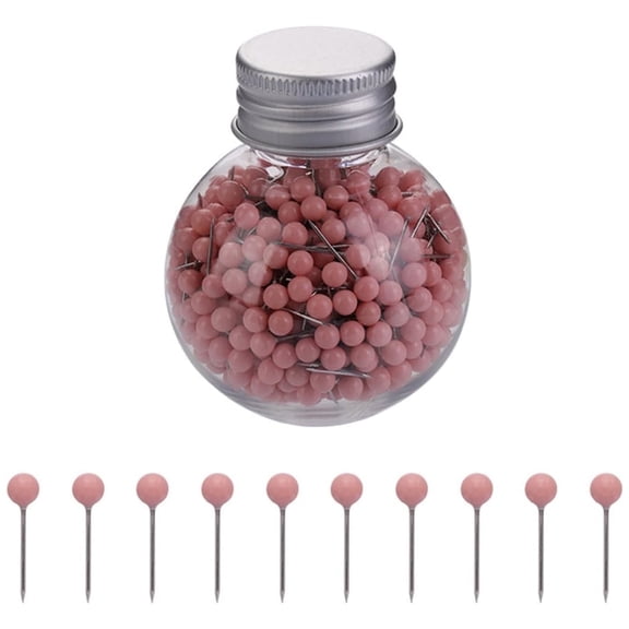 Push Pins Map Thumb Tacks 600 Pcs 4 mm Small Round Ball Head Decorative Pins for Travel Map Art Picture Photo DIY Craft Sewing Pins Quilting Pin for Fabric Sewing Decorating Dressmaking,Pink