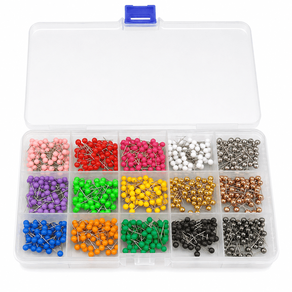 Push Pins Plastic Round Head Map Tacks Push Pins for Cork Bulletin Board Travel Map 900Pcs