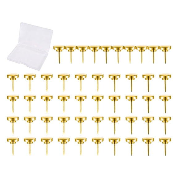 Push Pins Set, Loetky Round Push Pins, Gold Thumb Tacks for Bulletin Board, Cork Board and Wall Maps Pictures Displays