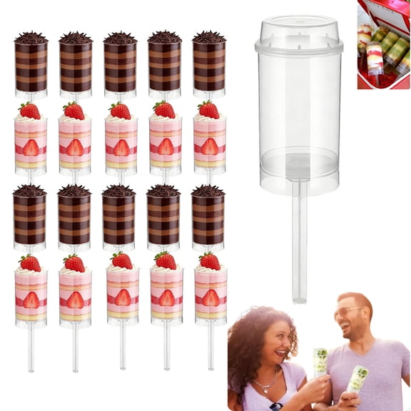 Push Pop Cake Containers, Push Up Cake Pop Containers, Empty Plastic Push pop Tubes Stand Holder, Muti-Purpose Reusable Bulk Clear Empty Sticks Molds, For Party Treats And Birthday Dessert Storage