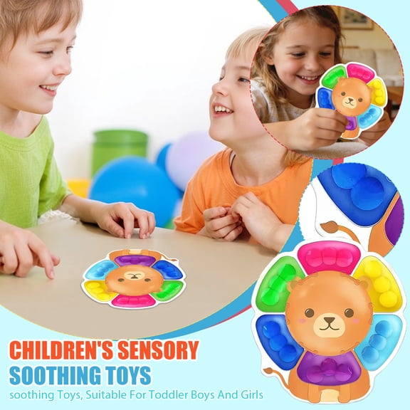 Push Pop Containers, Relaxation Toys, Lion 6X8 In, Sensory Bin Accessory, Building Blocks Alternative, Brain Development, Valentines Gift, Multicolor, 1 Pc