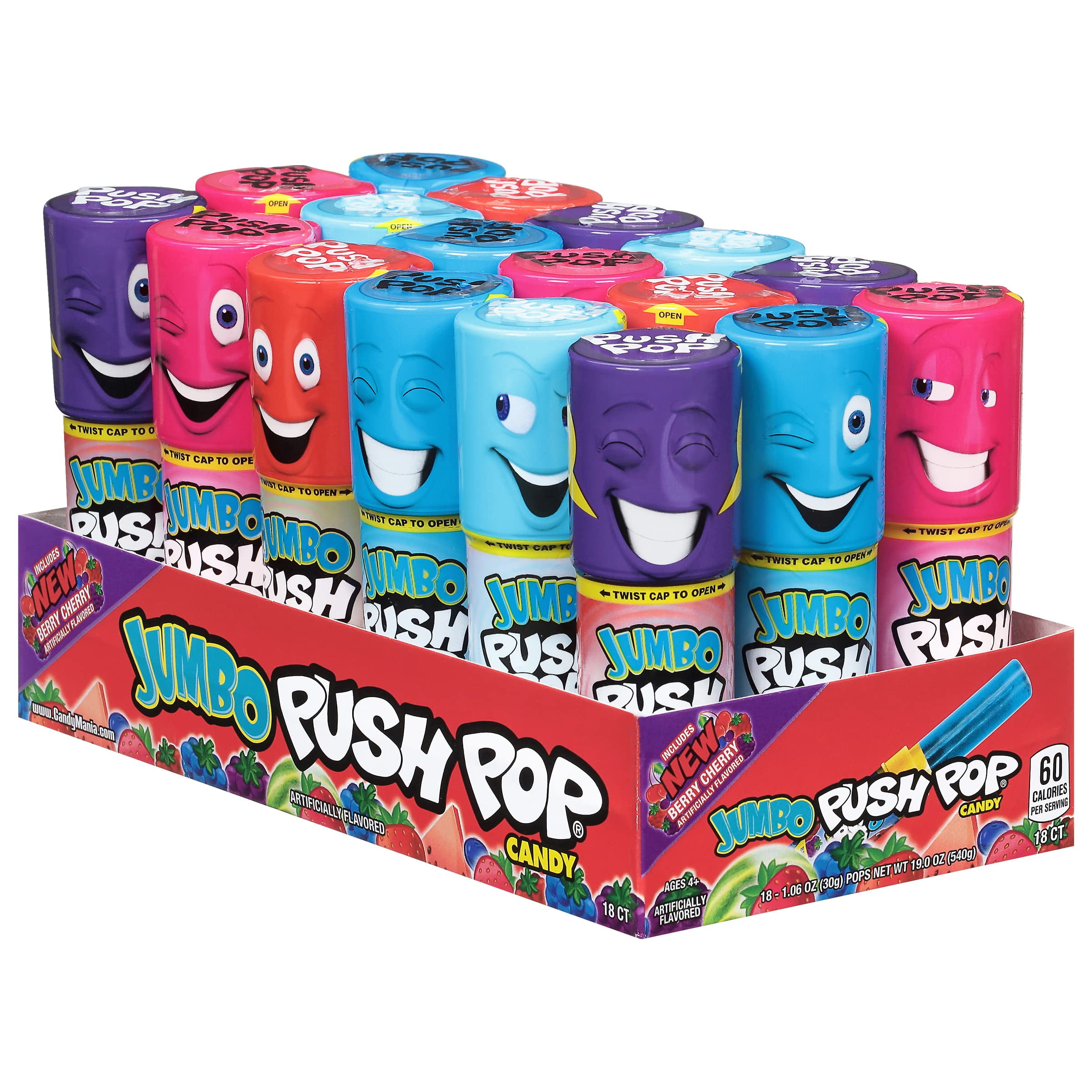 Push Pop Jumbo Individually Wrapped Bulk Lollipop Variety Party Pack