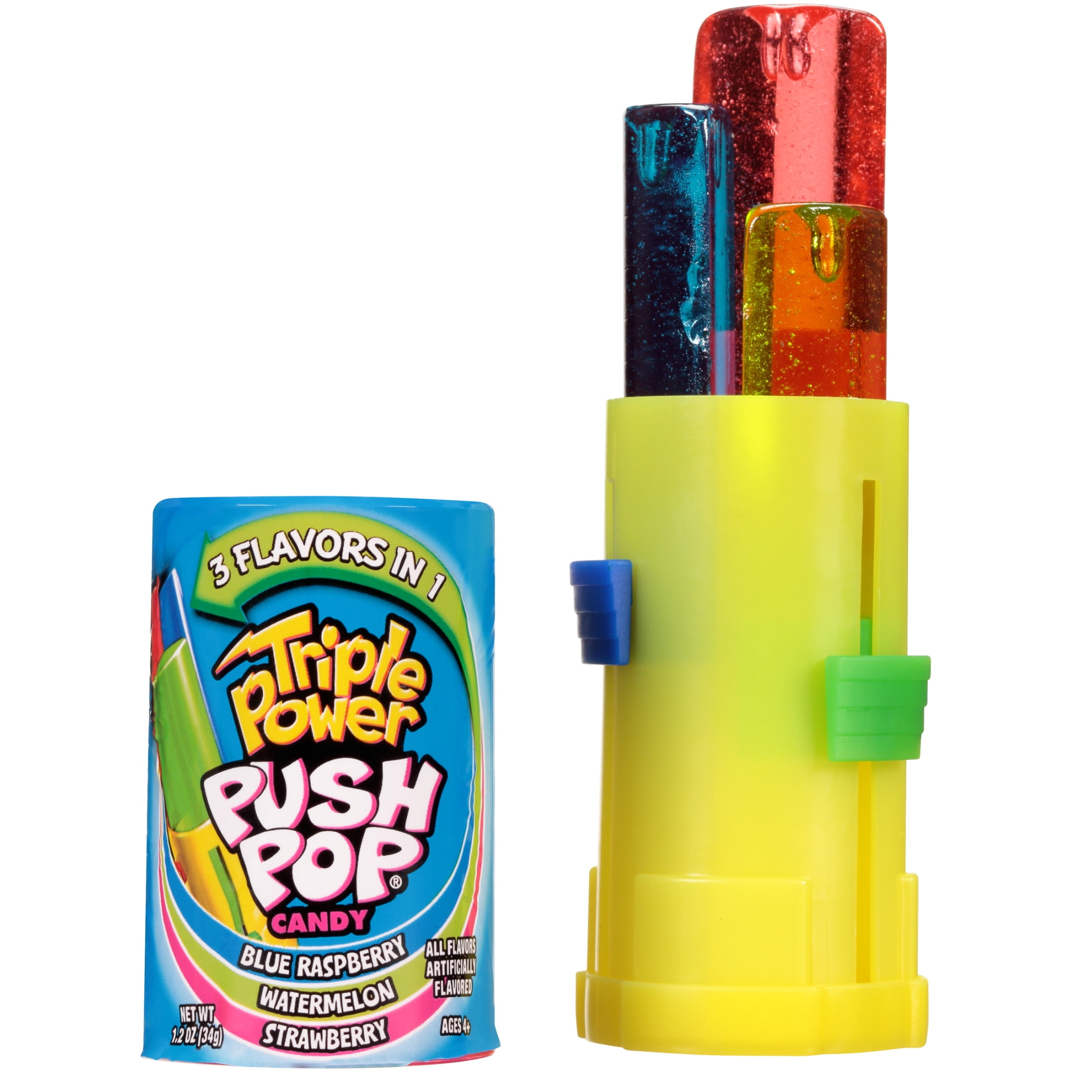 Push Pop, Triple Power, Gluten-Free, Fruit Flavored, Lollipop, 1.2