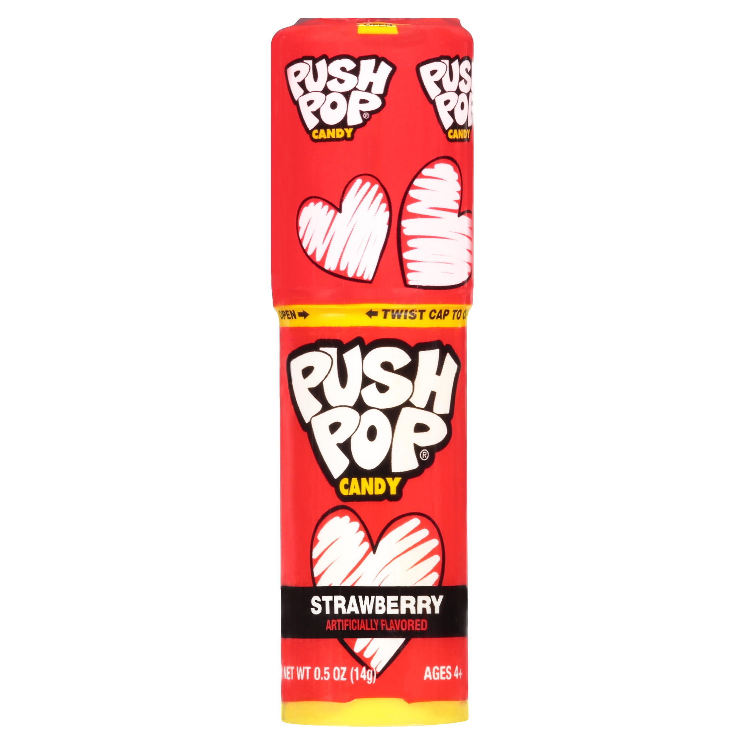 Push Pop Valentine’s Day Strawberry Flavored Lollipop, 1 Count