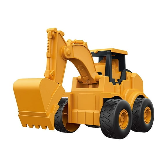 Push Powered Construction Vehicle Toy, Manual Drive Engineering Truck with Movable Parts for 3+ Years, Durable Plastic Vehicle