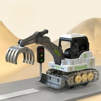 Push-Powered Excavator Toy for Kids - Realistic Movable Arm Construction Vehicle, ABS Plastic Building Truck for Indoor & Outdoor Play, STEM Learning Gift for Boys & Girls Ages 3 