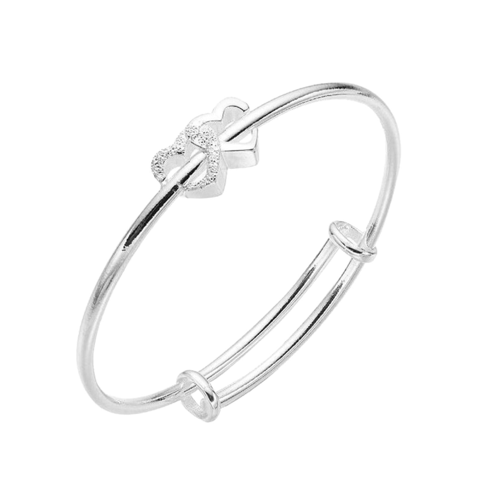 Nilu's Collection 925 Sterling Silver Hanging Heart Charm Bracelet for