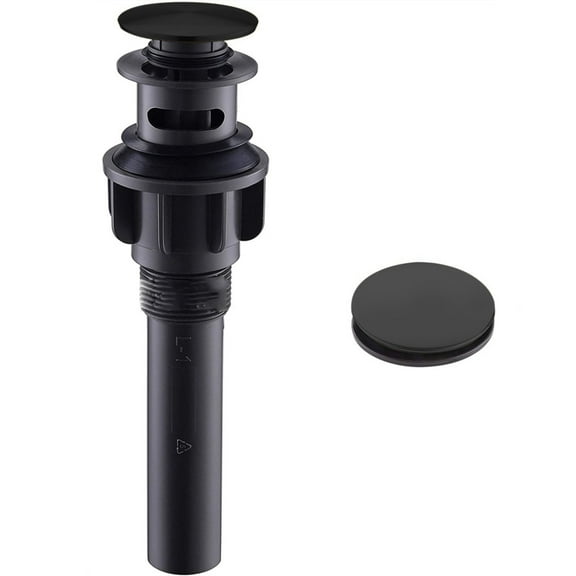 Push-Pull Drain With Basket Eguiwyn Bathroom Drain With Overflow Bathroom Stopper Up Drain Assembly for Bathroom Vanity Faucet Polished Plastic Rapid Draining With Hair Catcher Anti Clog