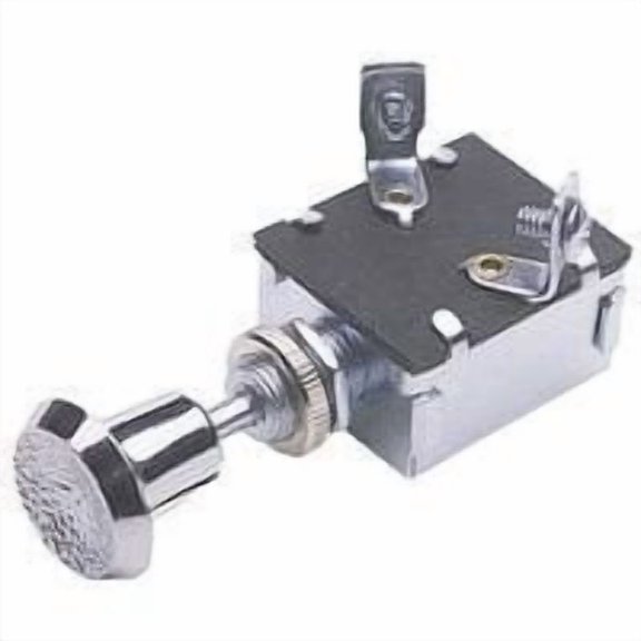 Calterm Push Pull Switch Pushbutton - 15 Amps - Silver