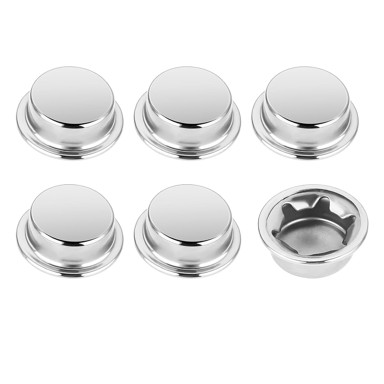 Push on Pushnut Cap Fits 5/8 Inch Axles, 6 Pack Spring Steel Permanent