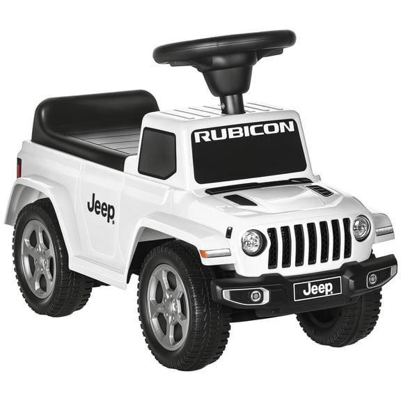 Push Ride-On Car with Engine Sounds & Horn, Foot-to-Floor Sliding Toy, Under-Seat Storage, Ages 1.5-3, White