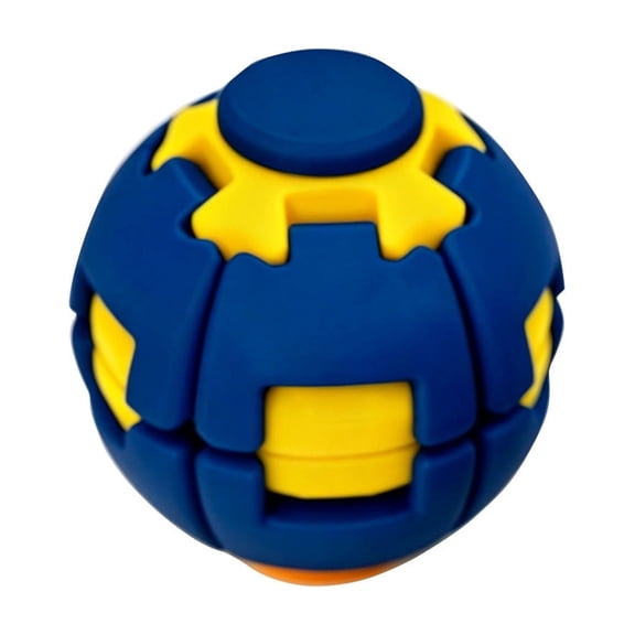 Push to Spin Fidget Stress Ball, 2 in 1 Press & Auto Rotate Decompression Ball, Pocket Portable Fidget Spinner for Office Anxiety Relief, Sensory Calming