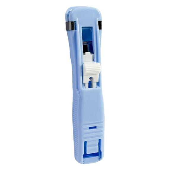 Push Stapler,Portable Binder Clip Stapler,Handheld Paper Clam Clip Dispenser,30 Sheet Capacity,Push Stapler Clamp Staplers for Desktop Document Home Desk Office,(Excluding Clips)1.3''x4.92''(Blue)
