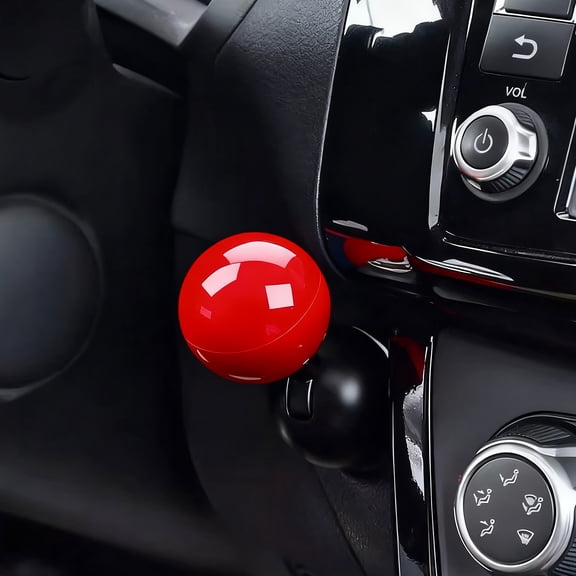 Push Start Button Cover, Metal Car Joystick Push to Starter Engine Start Stop Button Cover Cool Car Accessories Interior Decorations (Red)